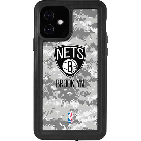 NBA Brooklyn Nets Digi Camo iPhone 12 Waterproof Case