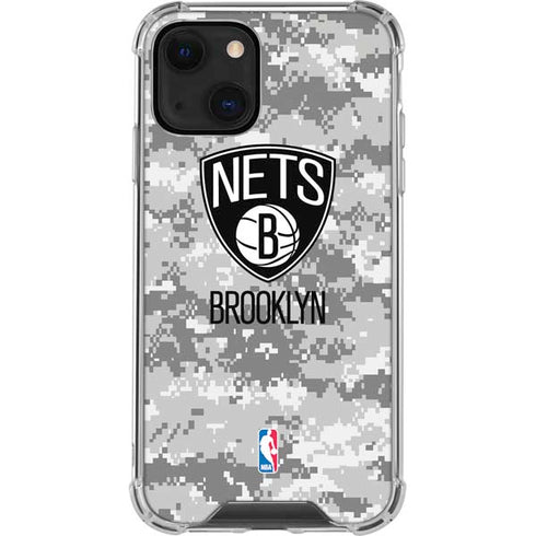 NBA Brooklyn Nets Digi Camo iPhone 13 Mini Clear Case