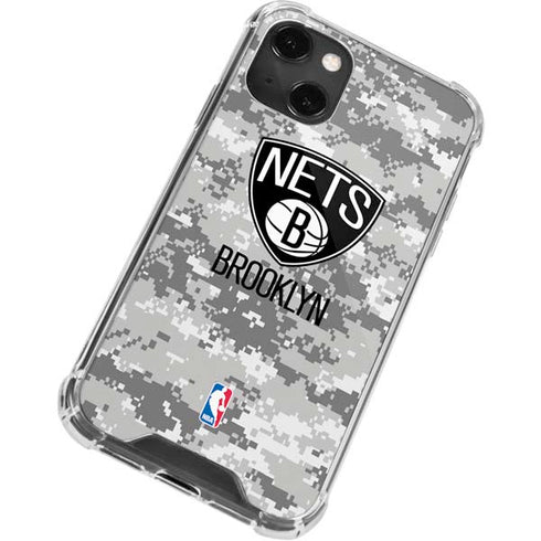 NBA Brooklyn Nets Digi Camo iPhone 13 Mini Clear Case
