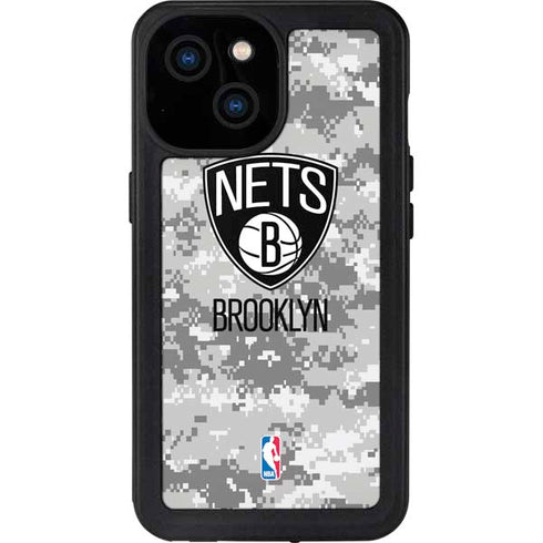 NBA Brooklyn Nets Digi Camo iPhone 13 Mini Waterproof Case