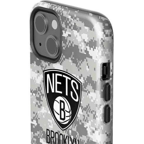 NBA Brooklyn Nets Digi Camo iPhone 15 Plus Impact Case