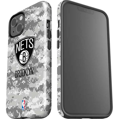 NBA Brooklyn Nets Digi Camo iPhone 15 Plus Impact Case
