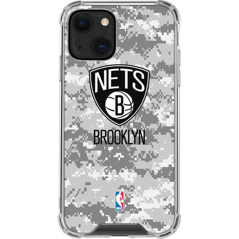 NBA Brooklyn Nets Digi Camo iPhone 15 Plus Clear Case