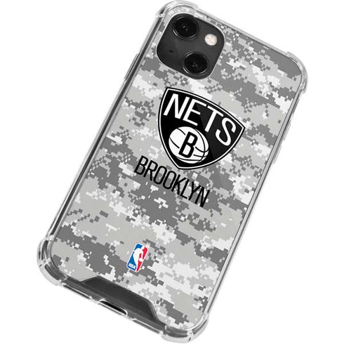 NBA Brooklyn Nets Digi Camo iPhone 15 Plus Clear Case