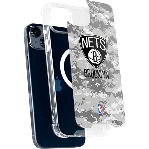 NBA Brooklyn Nets Digi Camo iPhone 15 Plus MagSafe Case