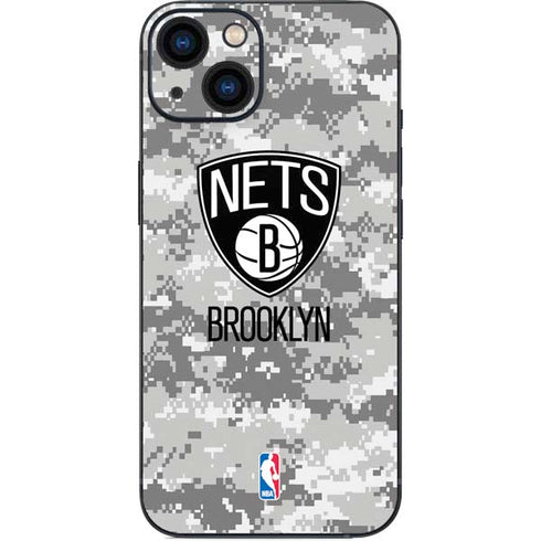 NBA Brooklyn Nets Digi Camo iPhone 15 Plus Skin