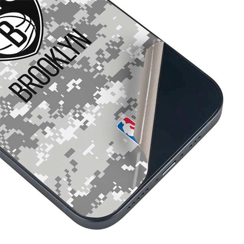NBA Brooklyn Nets Digi Camo iPhone 15 Plus Skin
