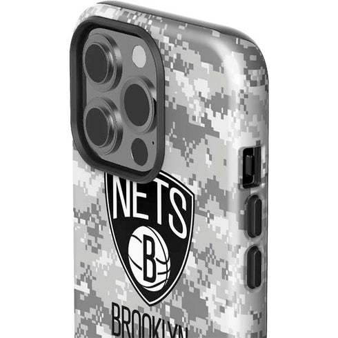 NBA Brooklyn Nets Digi Camo iPhone 15 Pro Impact Case
