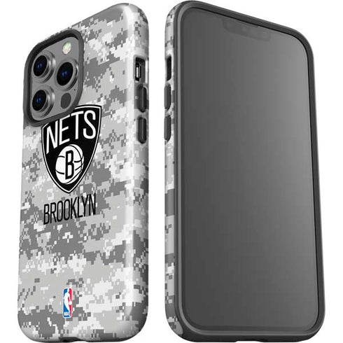 NBA Brooklyn Nets Digi Camo iPhone 15 Pro Impact Case