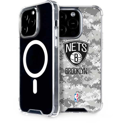 NBA Brooklyn Nets Digi Camo iPhone 15 Pro MagSafe Case