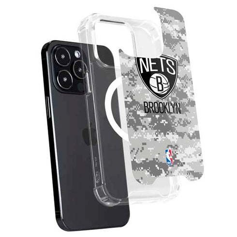 NBA Brooklyn Nets Digi Camo iPhone 15 Pro MagSafe Case