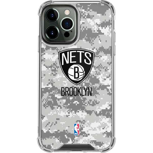 NBA Brooklyn Nets Digi Camo iPhone 14 Pro Max Clear Case