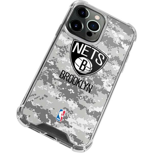 NBA Brooklyn Nets Digi Camo iPhone 14 Pro Max Clear Case