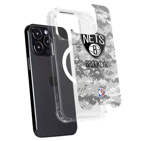 NBA Brooklyn Nets Digi Camo iPhone 15 Pro Max MagSafe Case