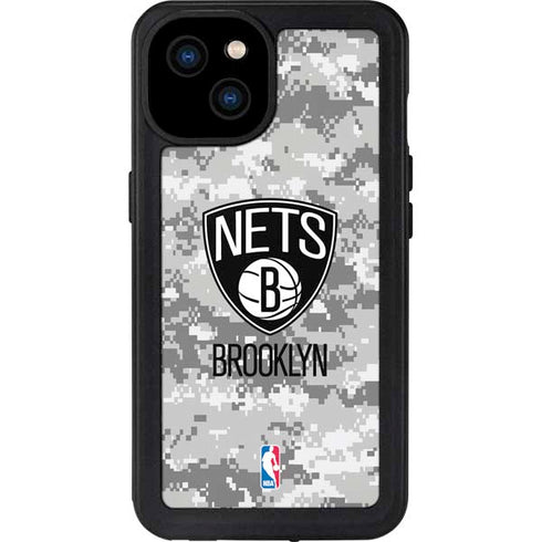 NBA Brooklyn Nets Digi Camo iPhone 15 Plus Waterproof Case