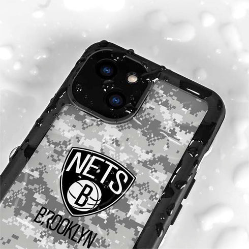 NBA Brooklyn Nets Digi Camo iPhone 15 Plus Waterproof Case