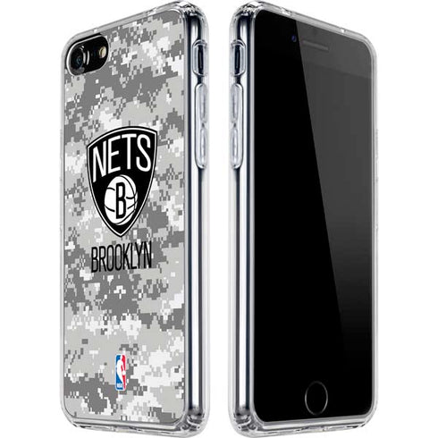 NBA Brooklyn Nets Digi Camo iPhone SE (2nd & 3rd Gen) Clear Case