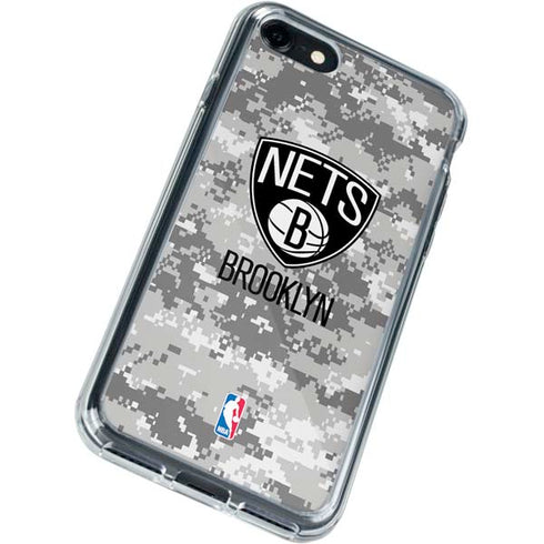 NBA Brooklyn Nets Digi Camo iPhone SE (2nd & 3rd Gen) Clear Case