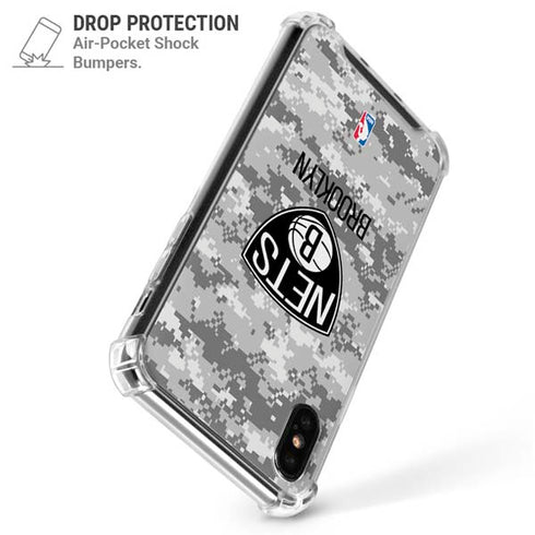 NBA Brooklyn Nets Digi Camo iPhone XS Max Clear Case