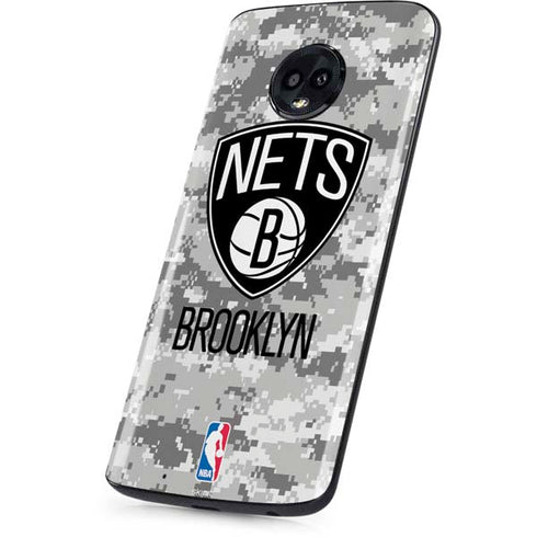 NBA Brooklyn Nets Digi Camo Moto G6 Skin