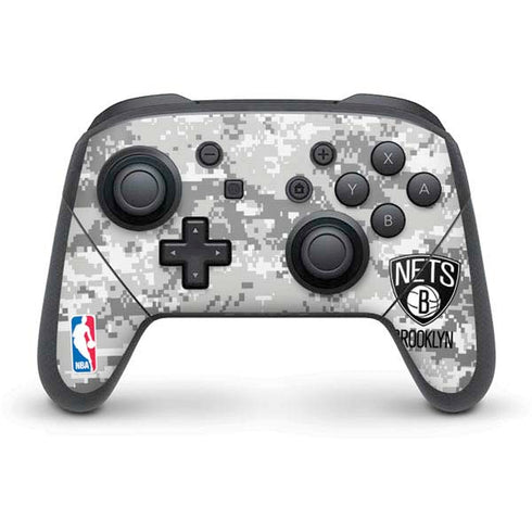 NBA Brooklyn Nets Digi Camo Nintendo Switch Pro Controller Skin