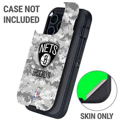 NBA Brooklyn Nets Digi Camo Otterbox Defender iPhone Skin