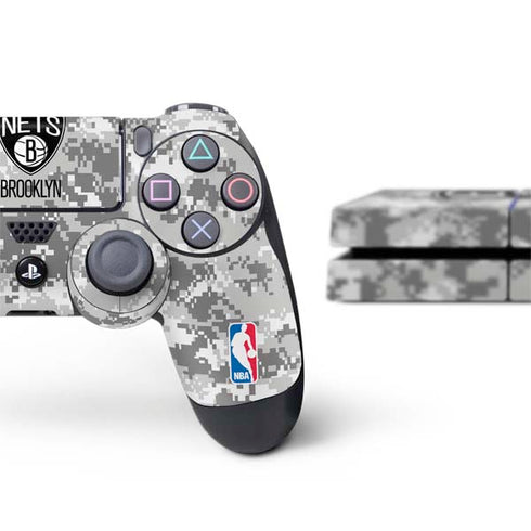 NBA Brooklyn Nets Digi Camo PS4 Console and Controller Bundle Skin