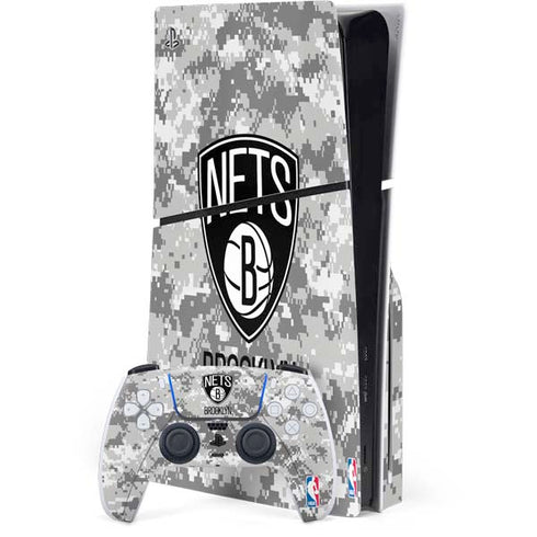 NBA Brooklyn Nets Digi Camo PS5 Slim Disk Bundle Skin