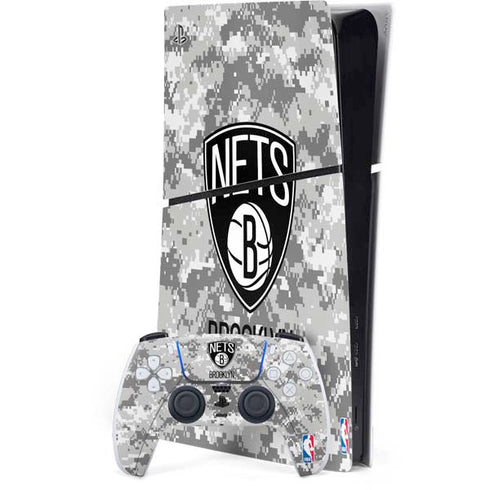 NBA Brooklyn Nets Digi Camo PS5 Slim Digital Edition Bundle Skin