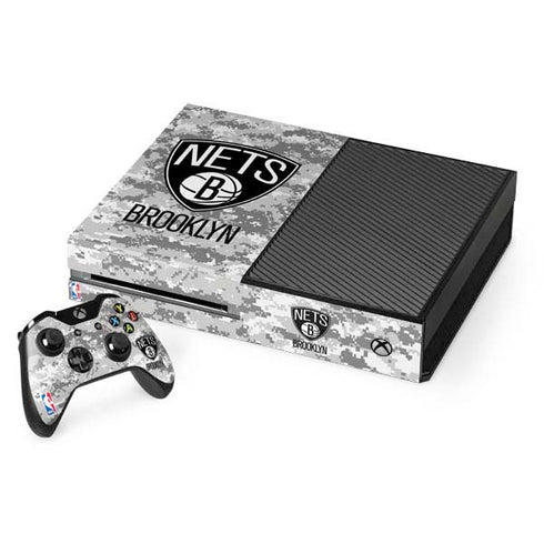 NBA Brooklyn Nets Digi Camo Xbox One Console and Controller Bundle Skin