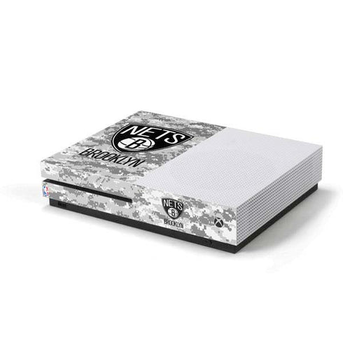 NBA Brooklyn Nets Digi Camo Xbox One S Console Skin