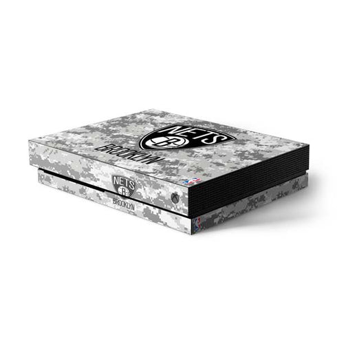 NBA Brooklyn Nets Digi Camo Xbox One X Console Skin