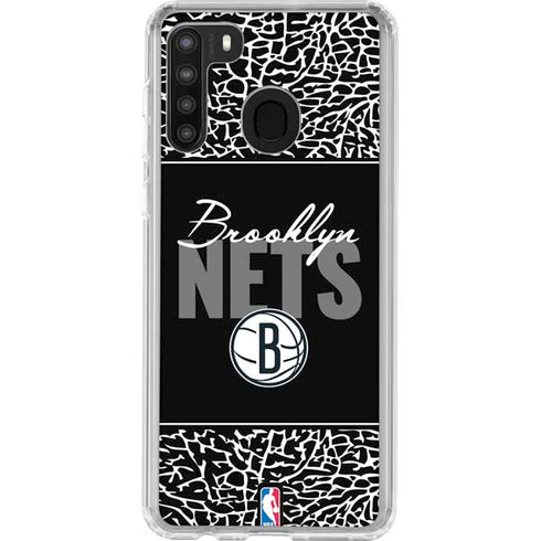 NBA Brooklyn Nets Elephant Print Galaxy A21 Clear Case