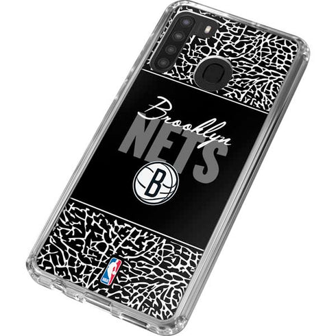NBA Brooklyn Nets Elephant Print Galaxy A21 Clear Case