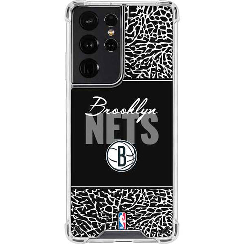 NBA Brooklyn Nets Elephant Print Galaxy S21 Ultra 5G Clear Case