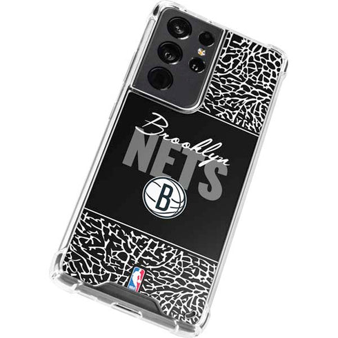 NBA Brooklyn Nets Elephant Print Galaxy S21 Ultra 5G Clear Case