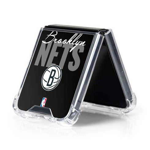 NBA Brooklyn Nets Elephant Print Galaxy Z Flip5 5G Clear Case