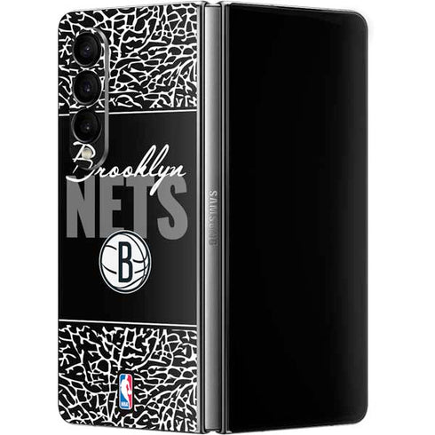 NBA Brooklyn Nets Elephant Print Galaxy Z Fold4 5G Skin