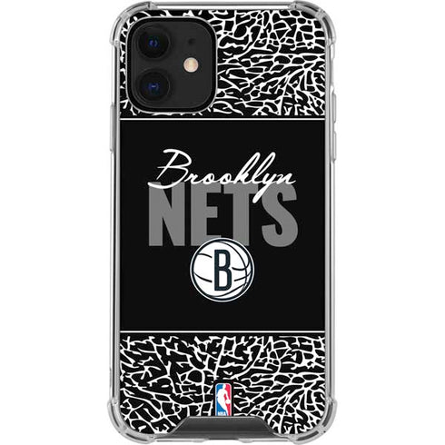 NBA Brooklyn Nets Elephant Print iPhone 12 Clear Case