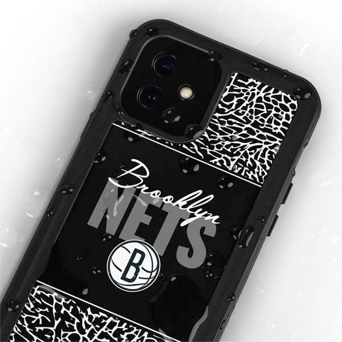 NBA Brooklyn Nets Elephant Print iPhone 12 Mini Waterproof Case