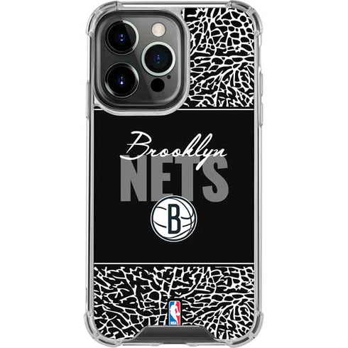 NBA Brooklyn Nets Elephant Print iPhone 13 Pro Clear Case