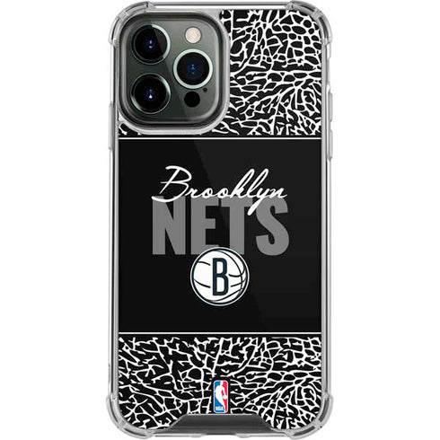 NBA Brooklyn Nets Elephant Print iPhone 13 Pro Max Clear Case