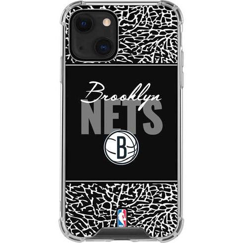 NBA Brooklyn Nets Elephant Print iPhone 15 Plus Clear Case