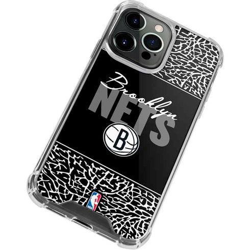 NBA Brooklyn Nets Elephant Print iPhone 15 Pro Clear Case
