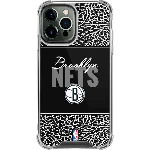 NBA Brooklyn Nets Elephant Print iPhone 14 Pro Max Clear Case