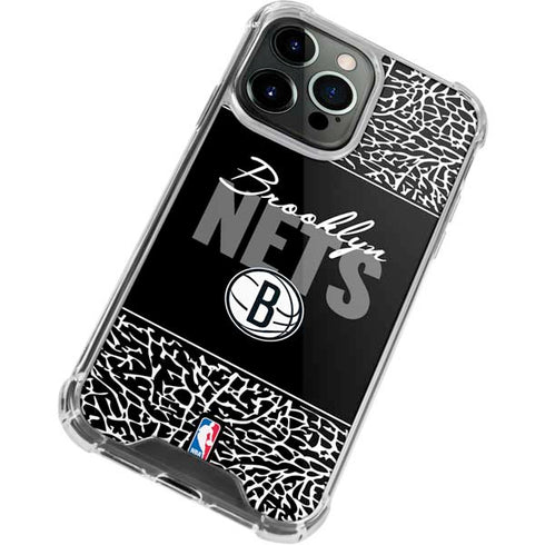 NBA Brooklyn Nets Elephant Print iPhone 14 Pro Max Clear Case