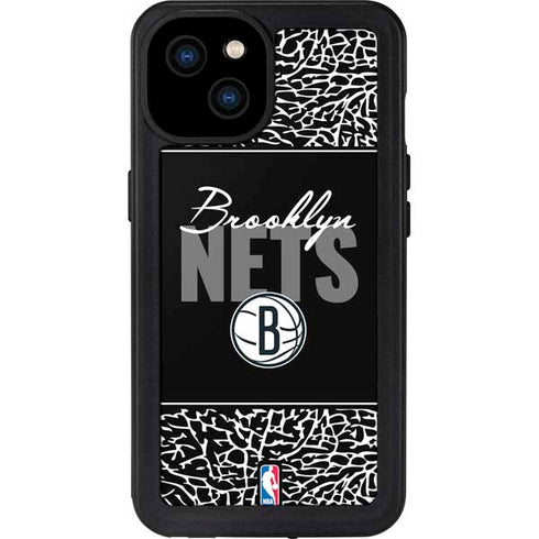 NBA Brooklyn Nets Elephant Print iPhone 15 Plus Waterproof Case