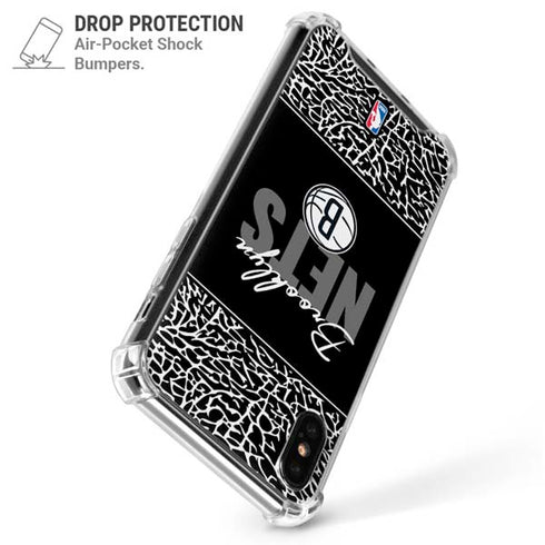NBA Brooklyn Nets Elephant Print iPhone XS Max Clear Case