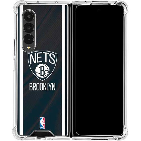 NBA Brooklyn Nets Jersey Galaxy Z Fold4 5G Clear Case