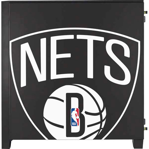 NBA Brooklyn Nets Large Logo Corsair 4000D Tempered Glass Mid-Tower ATX Case Skin